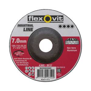Aluminium depressed center grinding disc 125x7x22.23mm Flexovit ALU