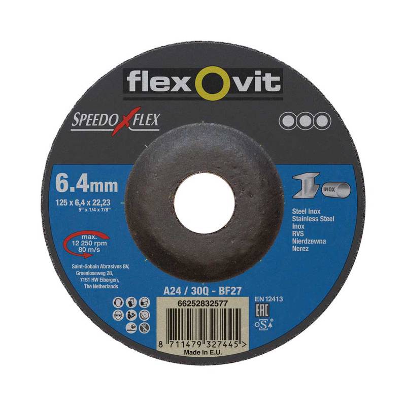 GRINDING DISC SPEEDOFLEX INOX A24/30Q 125x6,4x22,23 T27