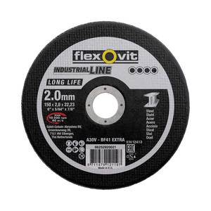 FLAT CUTTING OFF WHEEL ANGLE GRINDER FLEXOVIT LONG LIFE-METAL-150X2X22.23