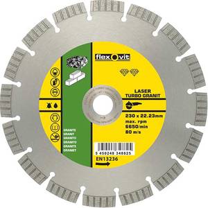 Diamond cutting disc, 230 x 15 x 3 x 22.23mm, Laser Turbo
