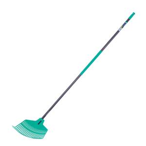 23-Tooth Plastic Leaf Rake with Metal Handle