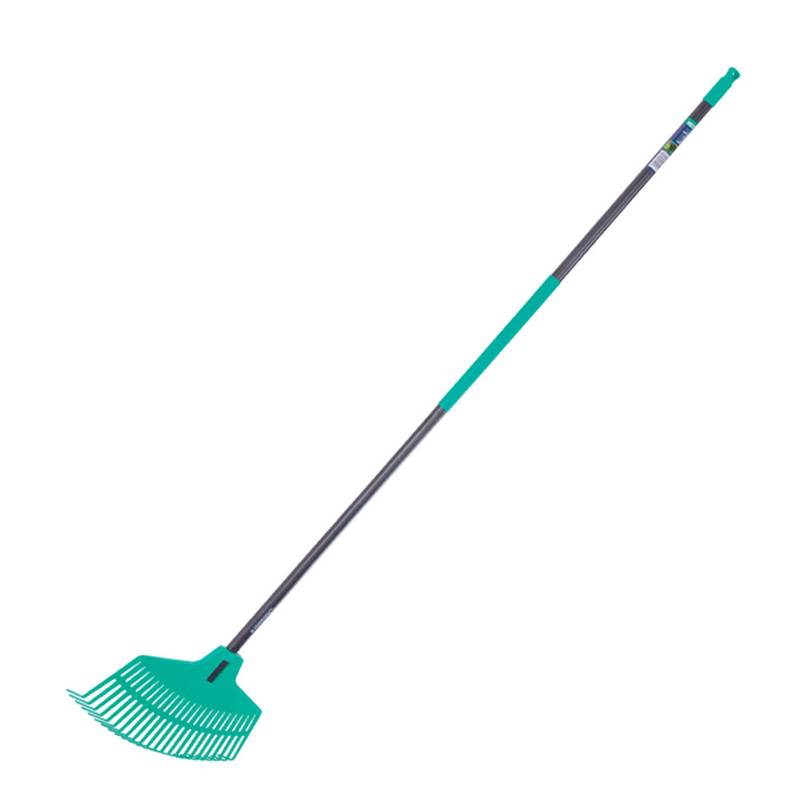 23-Tooth Plastic Leaf Rake with Metal Handle