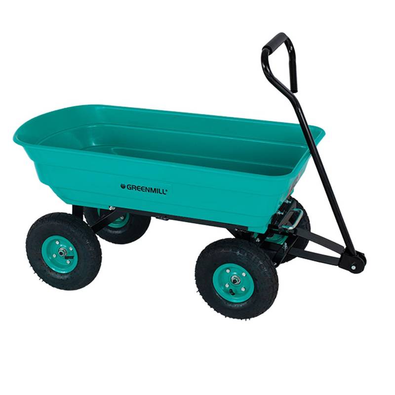 Garden Tipping Cart with Plastic Tray, 75 L