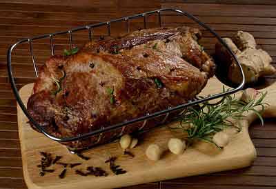 Stand for the steaks dim. 27 × 18 × 7,5 cm Material: Stainless steel.