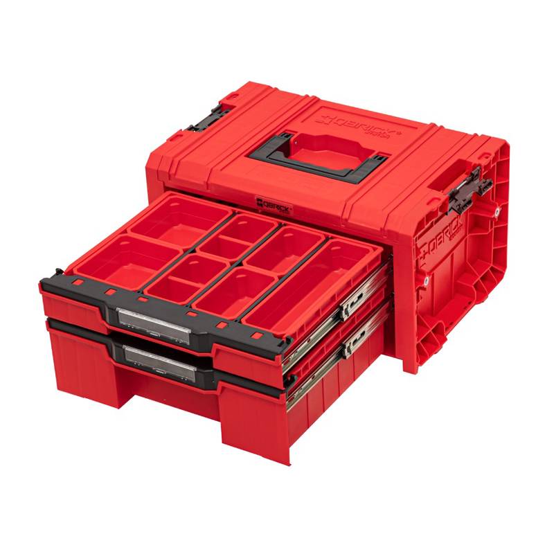 Modular Case 2 Drawers EXPERT PRO 2.0, RED ULTRA HD (Qbrick System), 14 L
