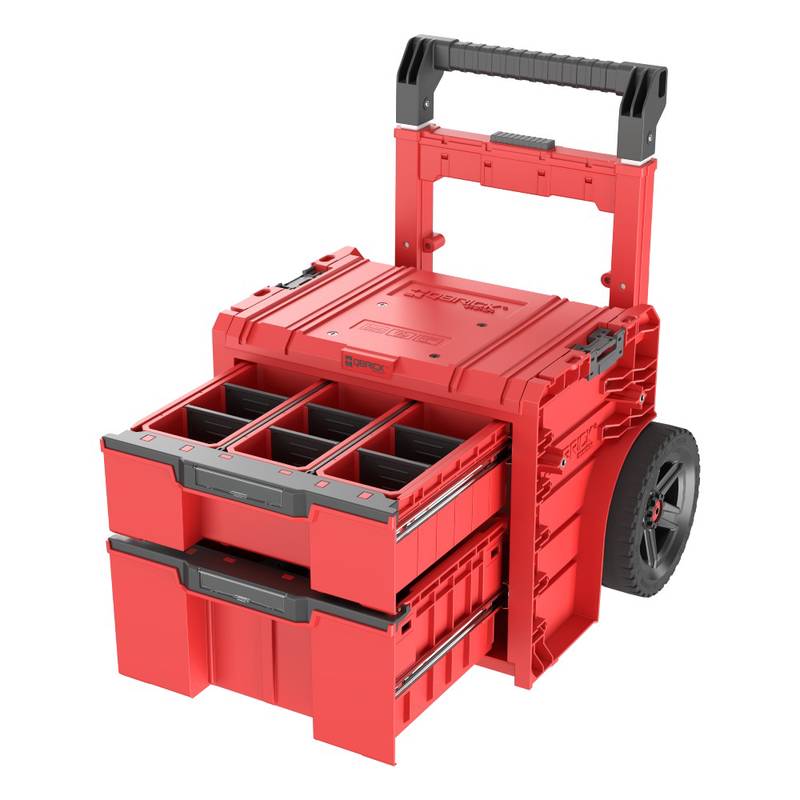 Tool Cart with 2 Drawers PRO Cart 2.0, RED ULTRA HD (Qbrick System)  Lü