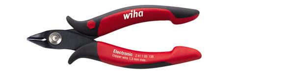 Electronic diagonal cutters wide 130mm, pointed head without bevelled edge