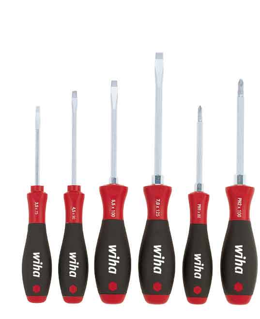 Screwdriver set 308HK6 SoftFinish® Slotted, Phillips with hexagon head 6-pcs.