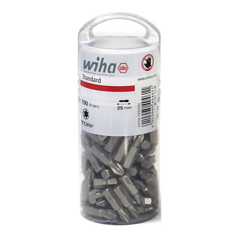 Bit set Standard 25 mm TORX® (T20), 100-pcs. in bulk pack, 1/4"