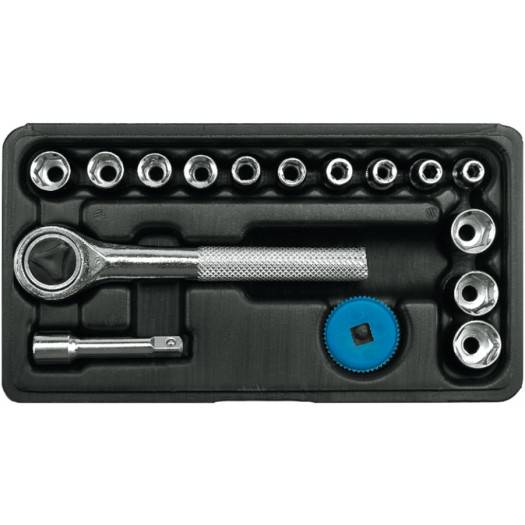 Padrunvõtmete komplekt ¼" 16 osa 4-13mm