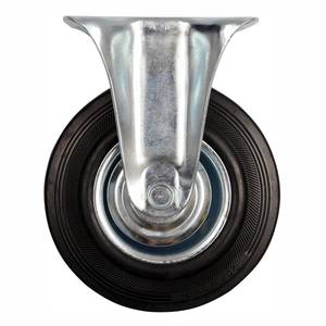 Fixed Caster W. Black Rubber 125mm