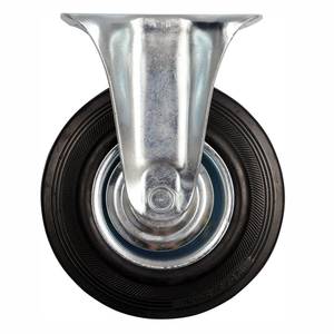 Fixed Caster W. Black Rubber 160mm