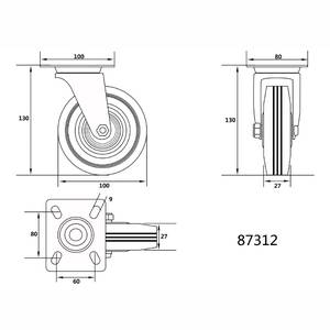 Ratas 100mm pööratav