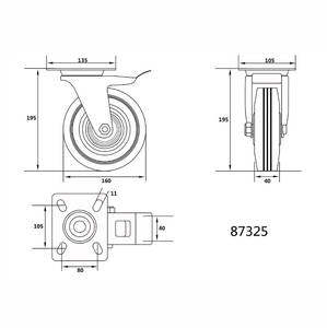 Ratas 160mm pööratav piduriga