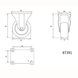 Ratas 40mm fikseeritud