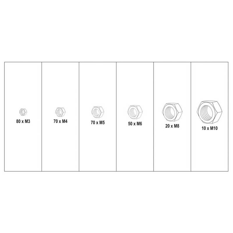 Roostevabade mutrite komplekt M3-M10 300osa
