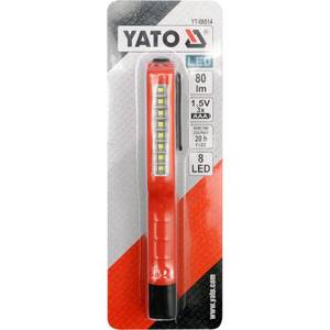 LED-pliiatslamp YT-08514, 80 lm, klambriga