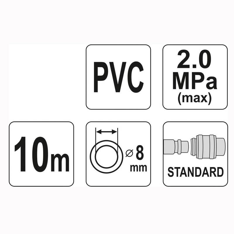 Pneumovoolik 8mm x 10m koos kiirühendustega