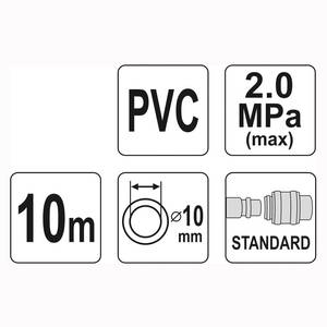 Pneumovoolik 10mm x 10m koos kiirühendustega