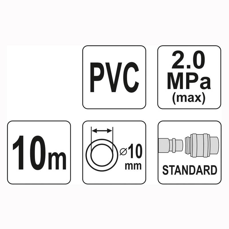 Pneumovoolik 10mm x 10m koos kiirühendustega