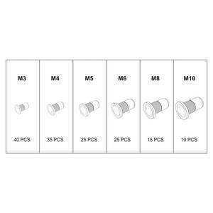Mutterneetide komplekt M3-M10 150tk alumiinium