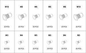 Mutterneetide komplekt M3-M10 300tk alu-teras