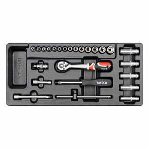 Tööriistakapi sisu - padrunvõtmete kmpl. 1/4" 25osa