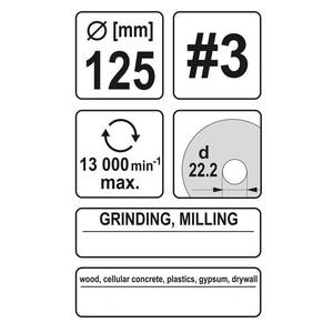 Raspelketas nurklihvijale 125mm #3 sirge