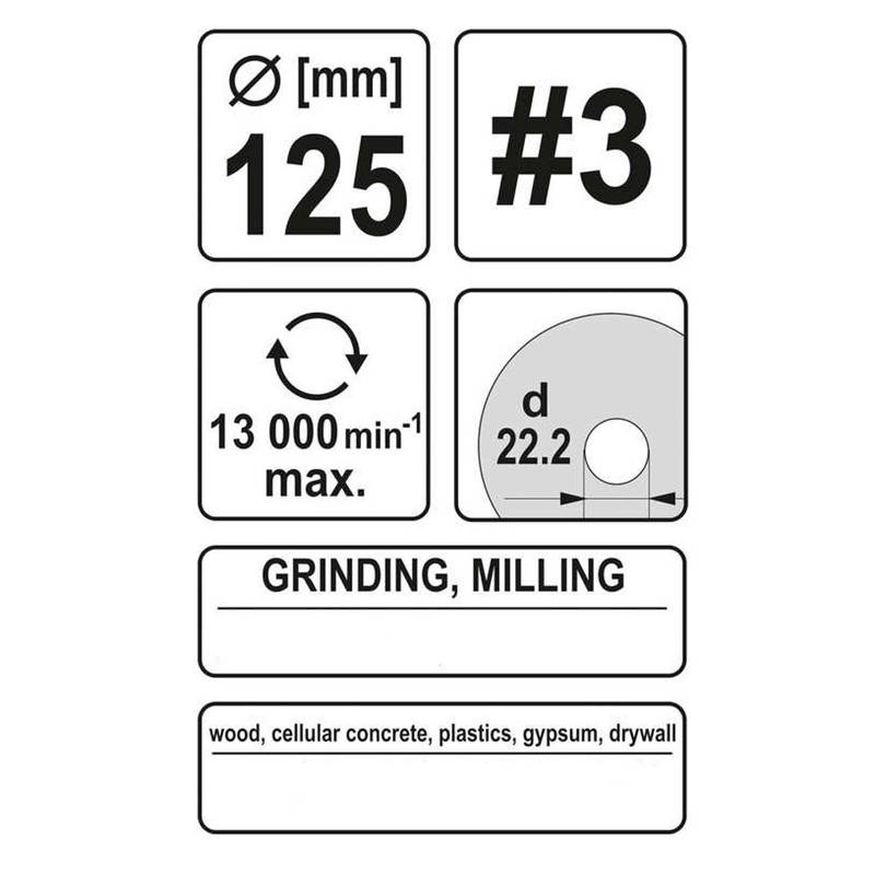 Raspelketas nurklihvijale 125mm #3 sirge