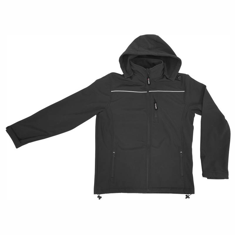 Jope softshell kapuutsiga must L