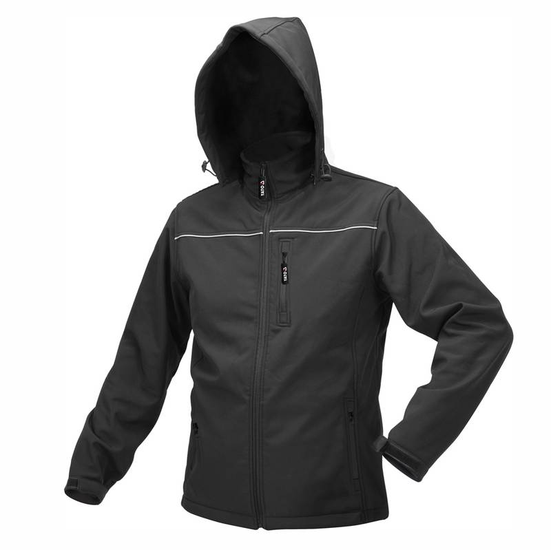 Jope softshell kapuutsiga must L