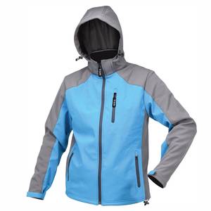 Jope softshell kapuutsiga sinine/helehall L