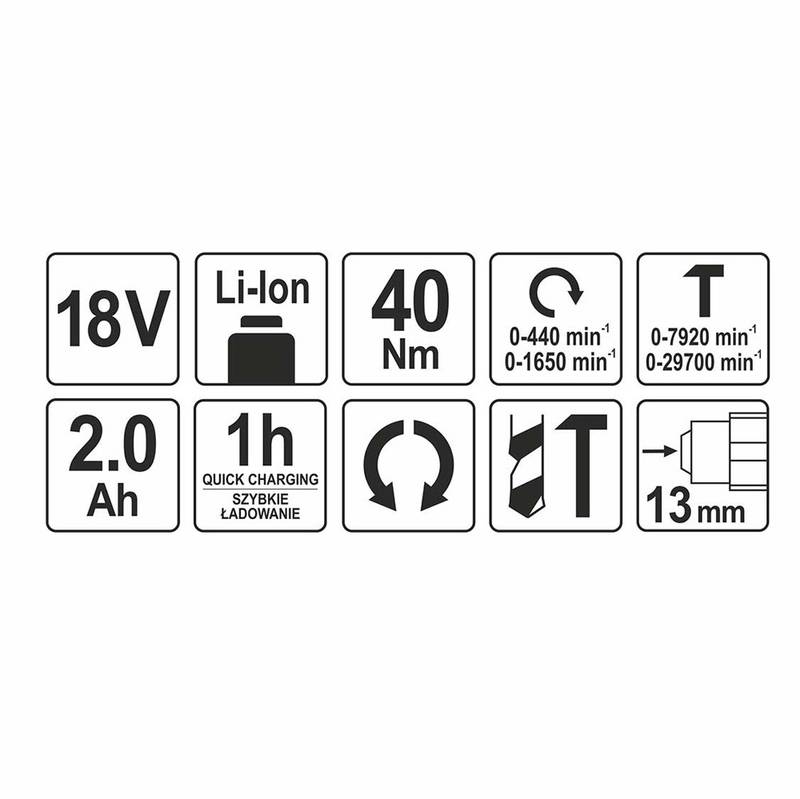 Akulööktrell 18V komplekt karbis metall padrun **