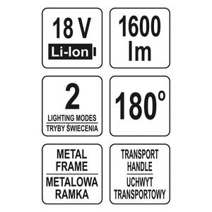 Kantav LED prožektor 20W teisaldatava akuga 1600Lm