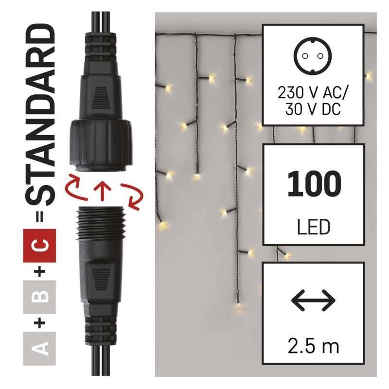 Valguskardin 100 LED Standard 0,9x2,5m soe valgus jätkuvõimalusega
