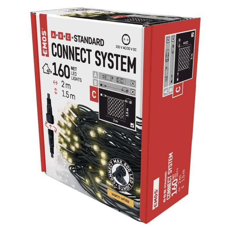 Connectable LED Net Light, 2x1.5m, 160 LED, warm white