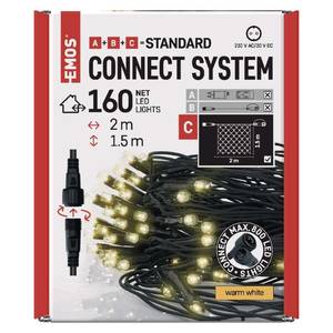 Connectable LED Net Light, 2x1.5m, 160 LED, warm white