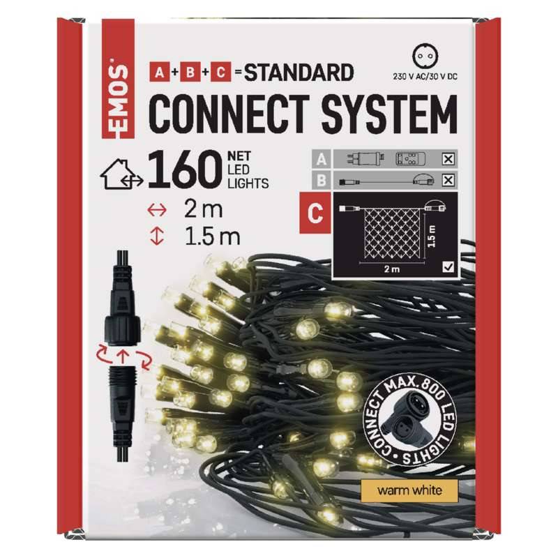 Connectable LED Net Light, 2x1.5m, 160 LED, warm white