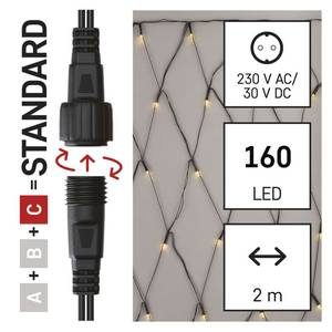 Connectable LED Net Light, 2x1.5m, 160 LED, warm white