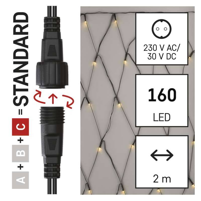 Connectable LED Net Light, 2x1.5m, 160 LED, warm white