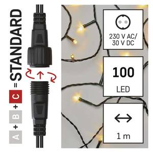 Valguskardin 100 LED Standard 2x1m soe valgus jätkuvõimalusega