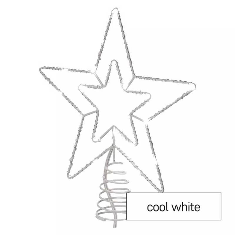 Standard LED intercon. Christmas star, 28.5 cm, 30LED cool white