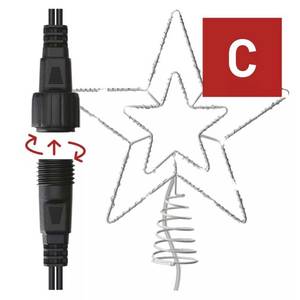 Standard LED intercon. Christmas star, 28.5 cm, 30LED cool white