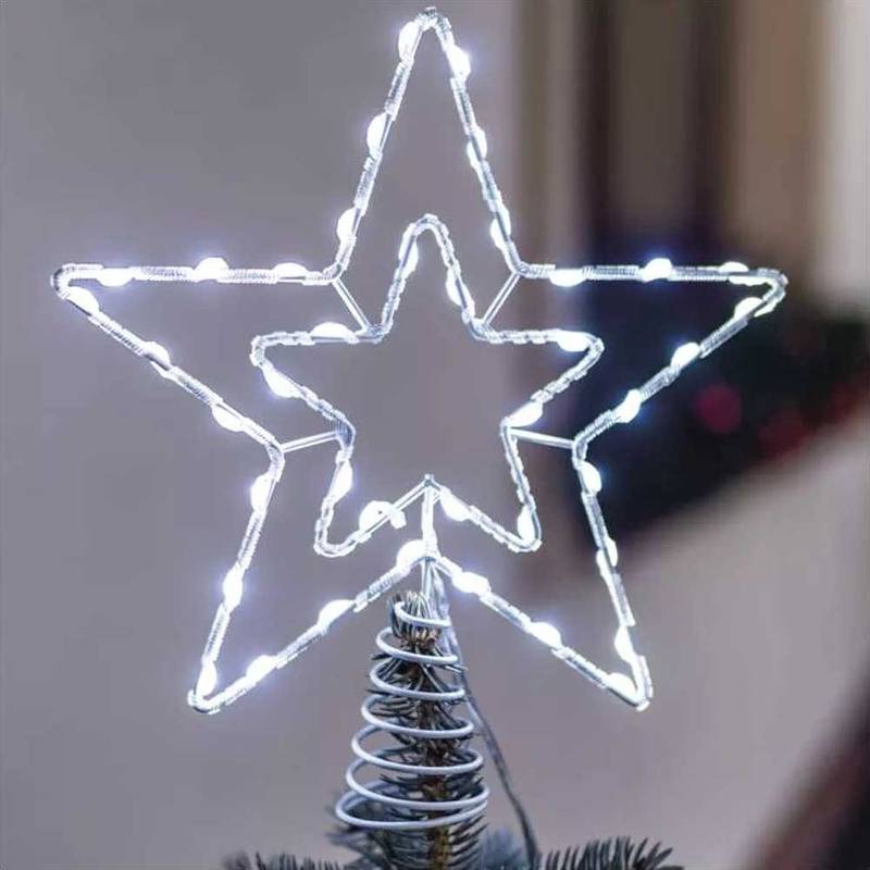Standard LED intercon. Christmas star, 28.5 cm, 30LED cool white