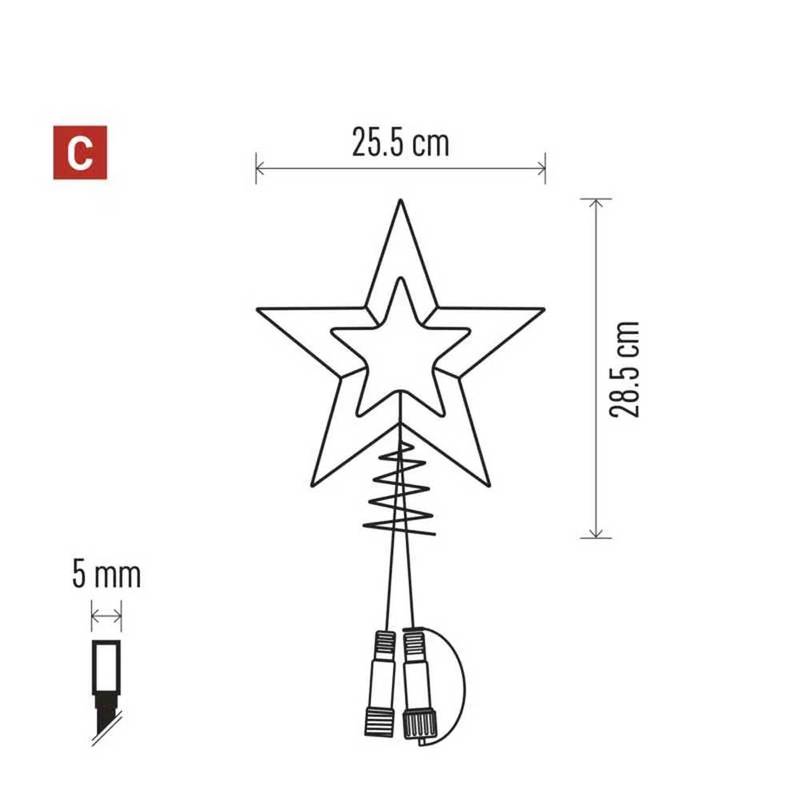 Dekoratsioon jõulutäht 30 LED 28,5cm soe valgus