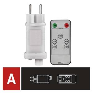 Vooluadapter taimeriga IP44 jätkuvõimalusega valguskardinale / ketile