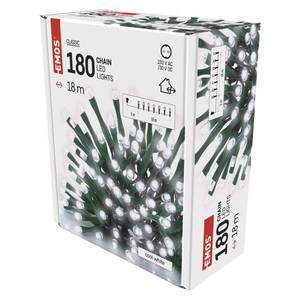 LED String Light, 18m, 180 LED, cool white, with timer