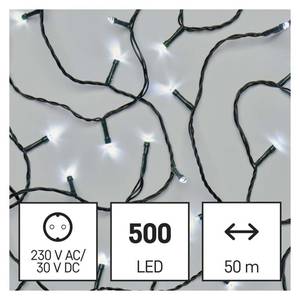 LED Christmas chain 500 LED, 50 m, cool white, timer
