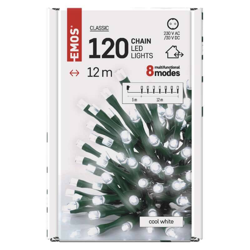 Valguskett 120 LED Classic 5+12m külm valgus 8 funktsiooni
