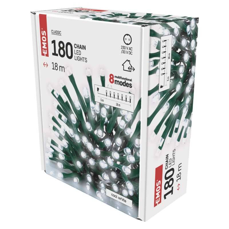 Valguskett 180 LED Classic 5+18m külm valgus 8 funktsiooni